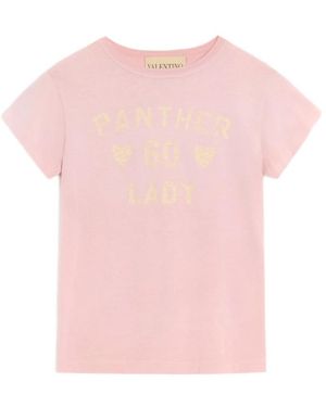 Valentino Crew-Neck T-Shirt Cotton T-Shirts & Jerseys - Pink