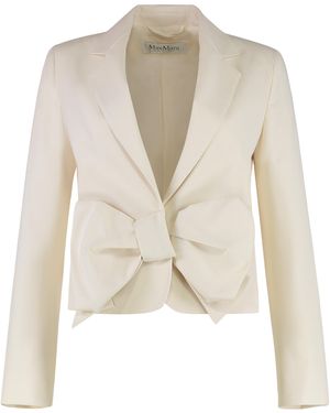 Max Mara Cotton Jacket Asturie Blazers - White