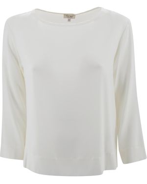 HER SHIRT HER DRESS Silk Shirt - White