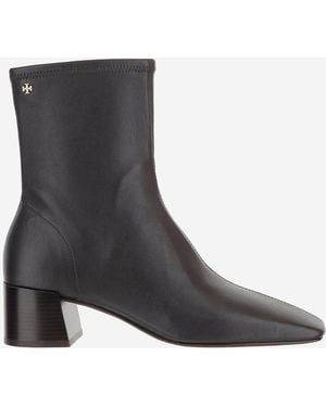 Tory Burch Leather Ankle Boots - Black