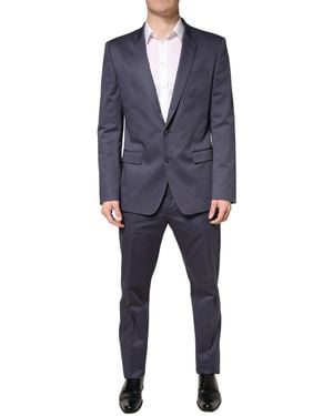 Dolce & Gabbana Blue Single Breasted Martini 2 Piece Suit
