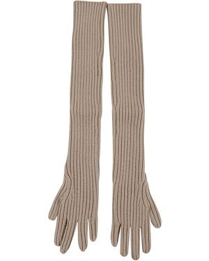 Dries Van Noten Full Finger Knitted Gloves - White