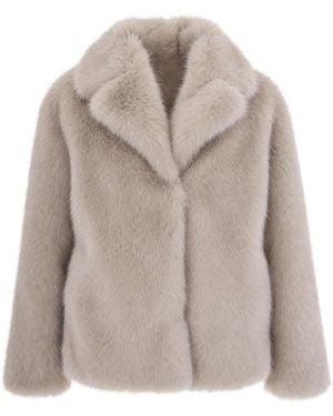 Weekend by Maxmara Short Faux-Fur Jacket Polyester Knit - Grey