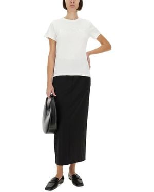 Helmut Lang T-Shirt With Logo Cotton T-Shirts - White