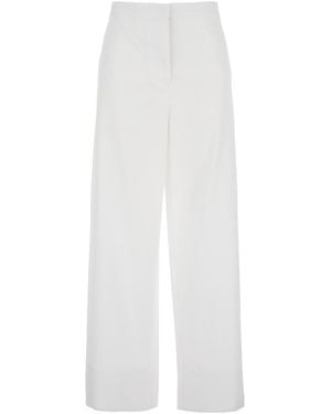 TOTEME Cotton Trousers With Rear Pockets Organic Trousers - White