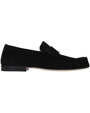 The Row Leather Slip-On Loafers - Black