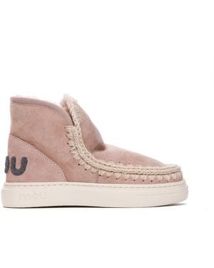 Mou Boots Suede/ Rubber Sole - Pink
