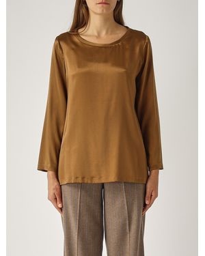 Maliparmi Camicia Silk Shirt - Brown