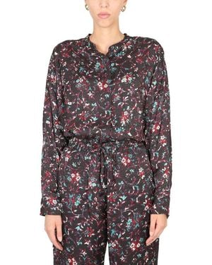 Isabel Marant Floral Viscose Rayon Top - Gray