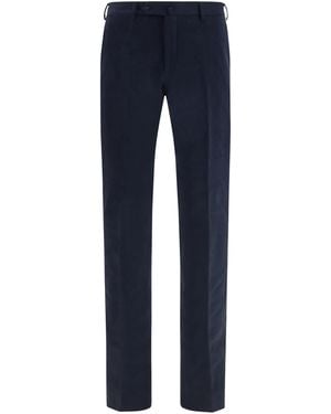 Germano Tailored Corduroy Trousers Cotton; Elastane - Blue