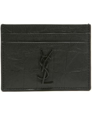Saint Laurent Leather Card Holder - Black