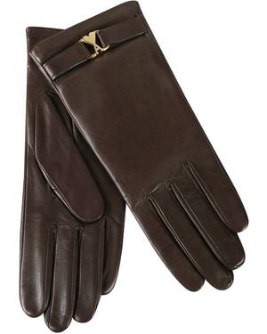 Ami Paris Gloves Lamb Leather - Brown