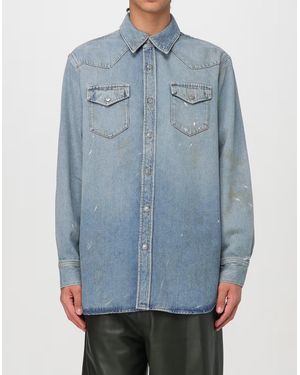 Acne Studios Karty Distressed Denim Overshirt - Blue
