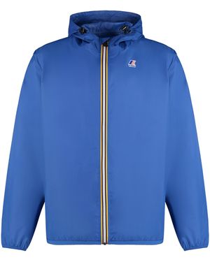 K-Way Claude Hooded Nylon Jacket Polyamide Raincoats - Blue