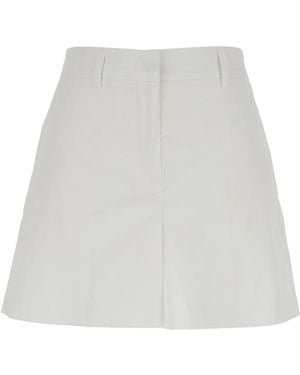 Le Plain Cotton Belt Loops Shorts For Polyamide Elastane And Bermuda - White