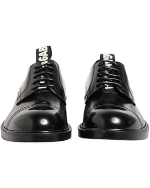 Dolce & Gabbana Leather Dress Lace Up Formal Shoes Calf - Black