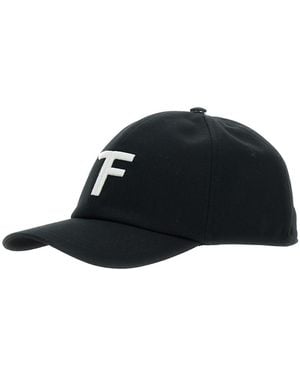 Tom Ford Baseball Cap With Logo Embroidery On The Front And Lettering Rear - Black