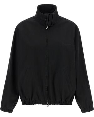 Courreges 'Buckle Zipped Bomber' Jacket - Black