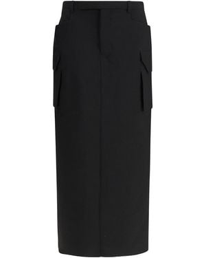 Rick Owens Cargo Midi Skirt - Black
