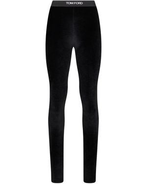 Tom Ford Logo Leggings Triacetate Pants - Black