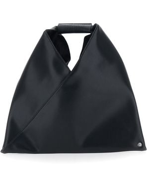MM6 by Maison Margiela Handbag Triangular Silhouette Leather Shoulder Bags - Black