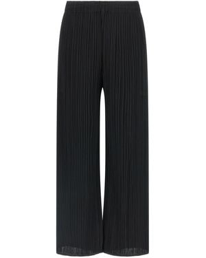 Pleats Please Issey Miyake Polyester Casual Trousers - Black