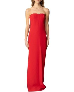 Elisabetta Franchi Lightweight Double Layer Crêpe Carpet Dress - Red