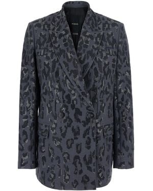 Pinko Jacket With Mixed Studs, Polyester Blazers - Black