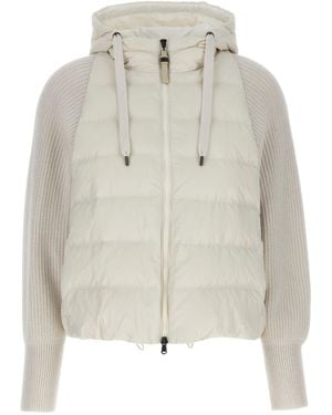 Brunello Cucinelli Two-Material Puffer Jacket - Grey
