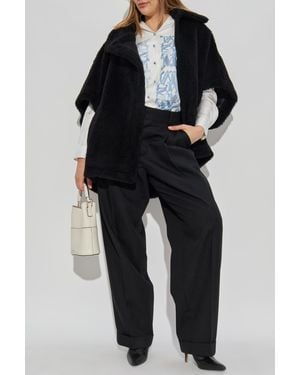 Max Mara Faux Fur Coat Tebe - Black