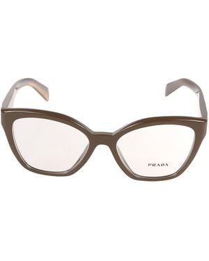 Prada Logo Sided Cat Eye Glasses - Natural