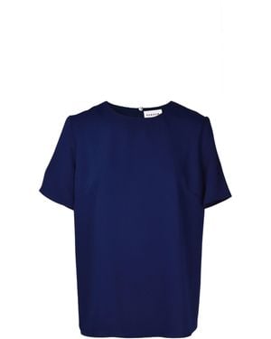 P.A.R.O.S.H. Short-Sleeved Cady Blouse - Blue