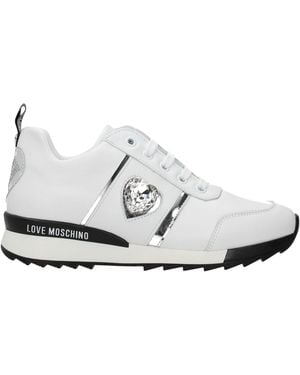 Love Moschino Heart Jewel Accent Trainers - White