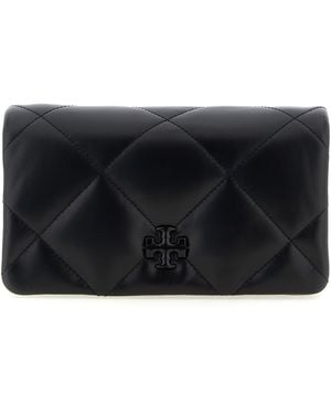 Tory Burch Kira Diamond Quilt Wallet On Chain - Black