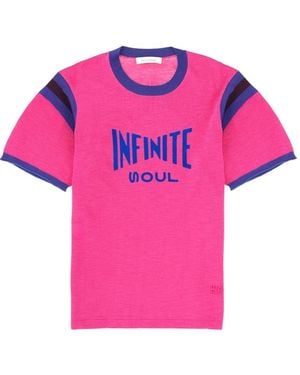 Wales Bonner T-Shirt Soul Viscose Cotton T-Shirts - Pink