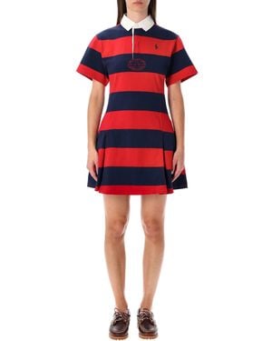 Polo Ralph Lauren Striped Cotton Rugby Dress - Red
