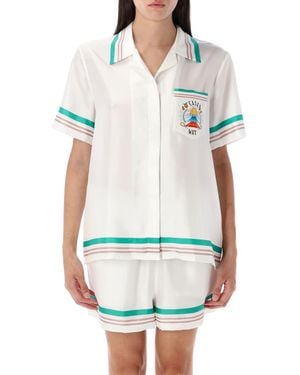 CASABLANCA Casa Way Short Sleeves Silk Shirt - White