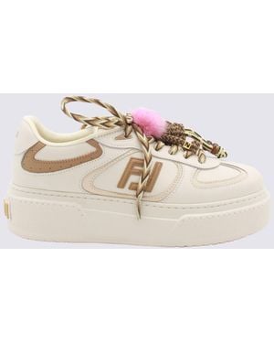 Fendi And Leather Match Sneakers - Pink
