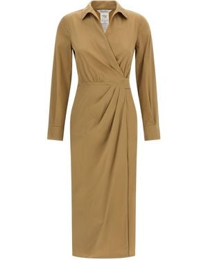 Max Mara Cotton Midi Dress - Natural