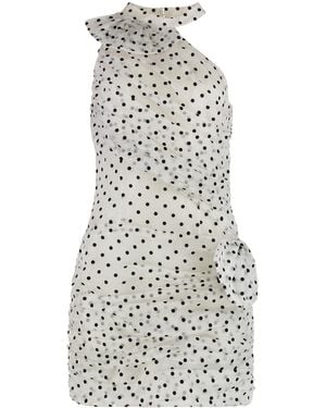 Alessandra Rich Polka-Dot Mini-Dress - White