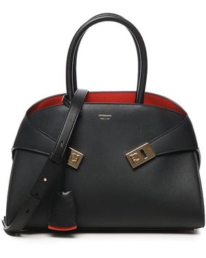 Ferragamo Two-Tone Hug Handbag - Black