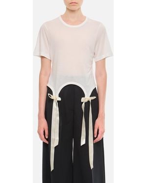 Simone Rocha Easy T-Shirt W/ Bow Tails - White