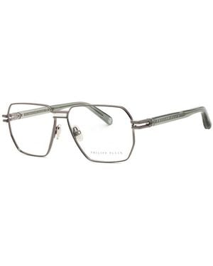 Philipp Plein Mini Eyeglasses With Clear Demo Lenses - Metallic