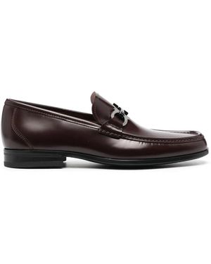 Ferragamo Grandioso Gancini-Buckle Loafers - Brown