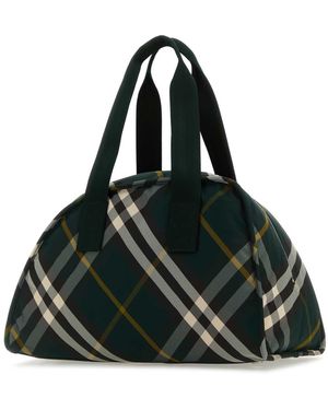 Burberry Printed Nylon Shield Travel Bag Borse Da Viaggio - Black