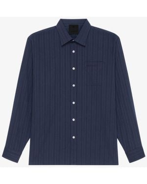 Givenchy Long Sleeve Shirt With Pocket_Navy - Blue