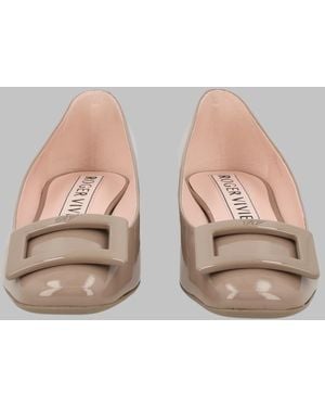 Roger Vivier Ballet Flats U Look Patent Leather Calf - Natural