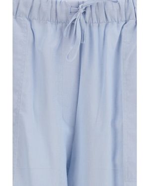 TOTEME Palazzo Pants Cotton-Linen Blend (Cotton) Pants - Blue
