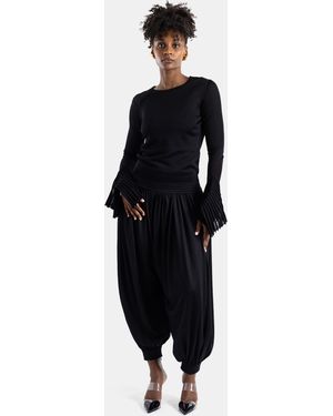 Maison AlaïA Flared-Sleeve Top - Black