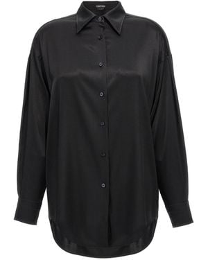 Tom Ford Silk Satin Blouse - Black